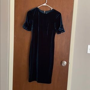 Calvin Klein Emerald Green trumpet sleeve dress